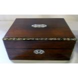 Victorian wooden sewing box with mother