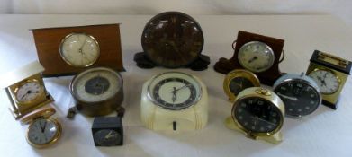 Assorted clocks & Barometer (AF)