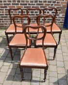 6 Victorian balloon back dining chairs w