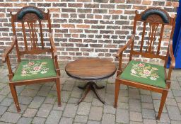 2 Edwardian / Victorian open armchairs &