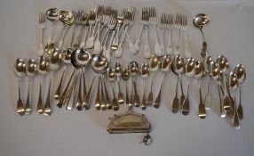 Silver plate cutlery & a silver plate pu