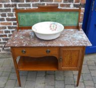 Marble top washstand and toilet bowl