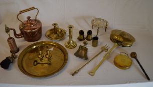 Copper and brass including a large kettl