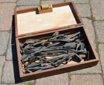 Box of brass sand moulding tools