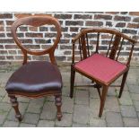Edwardian corner chair & a Victorian bal