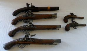 Selection of replica flintlock pistols