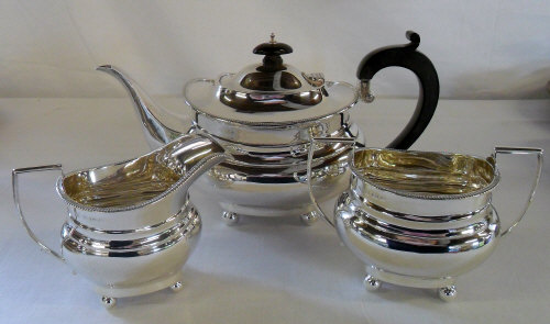 Silver teapot, jug and sugar bowl Birmin