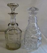 2 glass decanters