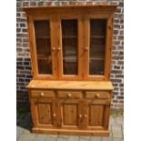 Modern pine dresser display cabinet