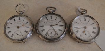 3 silver pocket watches, 'The Express En