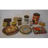 Various old tins including McVities, Hac