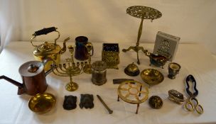 Brass, copper & silver plate including t