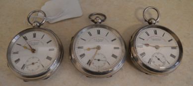 3 silver pocket watches, 'The Express En