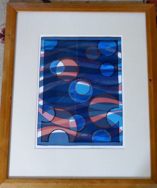 Abstract lithograph print entitled 'Requ