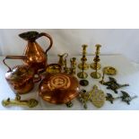 Assorted brass and copper ware inc gradu