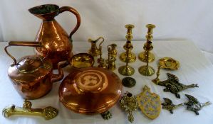 Assorted brass and copper ware inc gradu