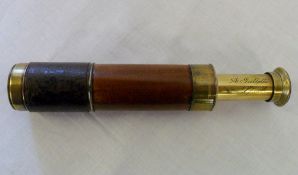 Early 19th Century 3 draw leather brass