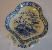 18th century pearlware shell-shaped dish