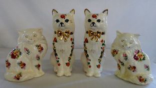 2 pairs of Staffordshire cats