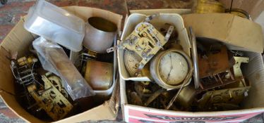 2 boxes of clock parts and spares