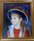 Oil on canvas of a young girl 50 cm x 60