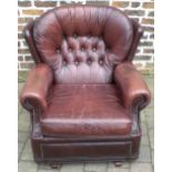 Leather button back rocking chair (shipp