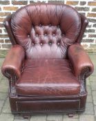 Leather button back rocking chair (shipp