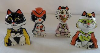 4 Lorna Bailey cat figures inc The Joker