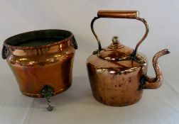 Copper kettle & jardiniere