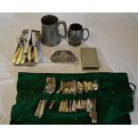 Various silver plate & pewter including