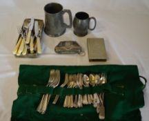 Various silver plate & pewter including