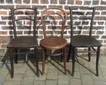 3 Bentwood chairs