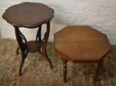 2 Edwardian occasional tables (one cut d