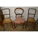 2 Cane seat bedroom chairs (one broken)