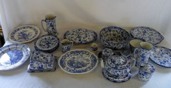 Blue and white ceramics mainly Burleigh