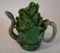 Portugese Palissy ware style teapot in t