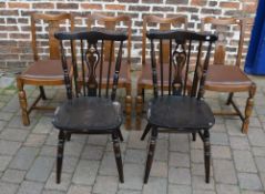 4 1930's dining chairs & a pair of splat