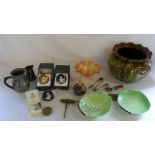 Various ceramics, glass and silver plate