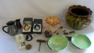 Various ceramics, glass and silver plate