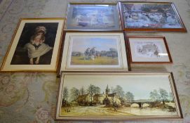 Framed prints including Colin Carr, Pear