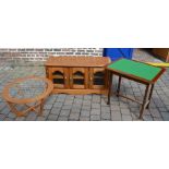 Games table, TV cabinet & a retro glass