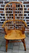 Victorian high back Windsor chair with f