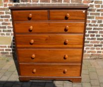 Tall Victorian pine chest of drawers wit