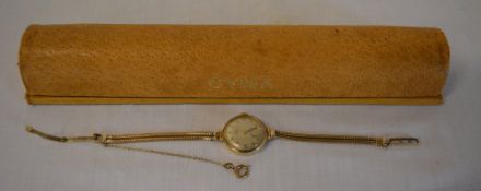 Cyma ladies 9ct gold watch