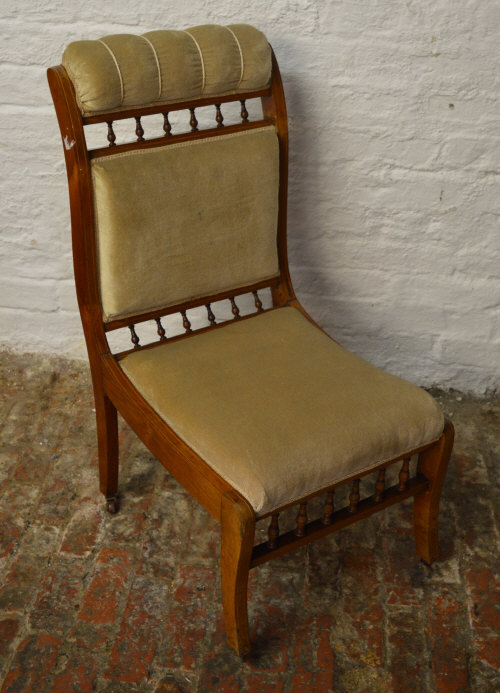 Edwardian spindle back nursing chair