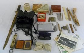 Various items inc onxy box, binoculars,