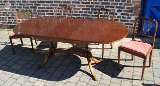 Regency style dining table with 4 chairs