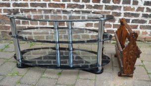 Oval tv table & magazine rack