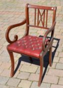 Leather seated occasional chair