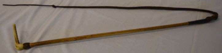 Cane riding crop with bone handle